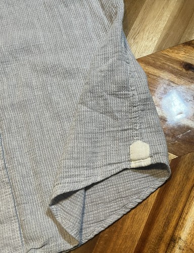 Report Collection Resort Shirt Men's Large Blue 100% Linen Resort Flip Cuff - Picture 5 of 6