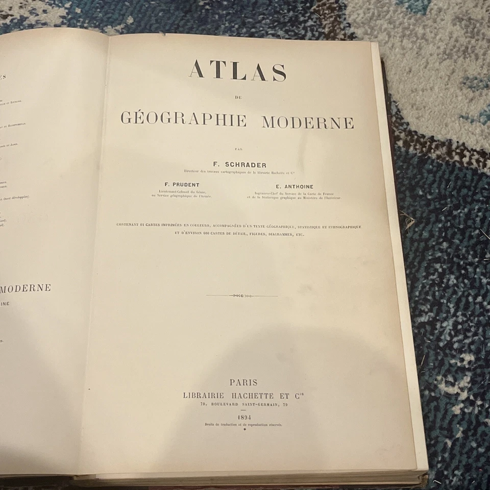 Atlas De Geographie Moderne par Schrader 1894 Foto 2 de 4