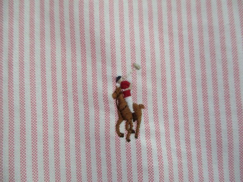 Ralph Lauren para mujer, talla 2, 100 % algodón, rosa a rayas, manga larga frontal con botones - Imagen 10 de 12
