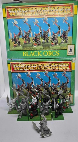 Warhammer Fantasy 2x OOP Boxes of Black Orcs (11x built models, Incomplete box)