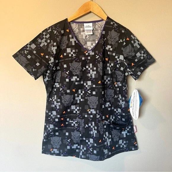 Disney Black Panther Tooniforms Cherokee Scrub Top NEW Size Small NWT - Image 2 of 4