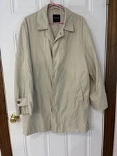 VTG Brooks Brothers Trench Rain Coat Khaki Hidden Buttons Coat USA - Men’s M