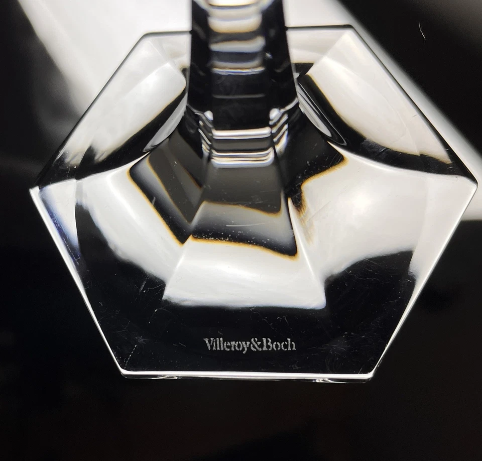 Set of 5 Villeroy & Boch Bristol Crystal Water Goblets 7.5 Inch - Image 3 of 3