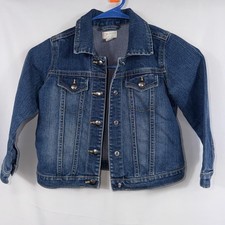 Place Girls Denim Trucker Jacket Size 5T Medium Wash Button Front