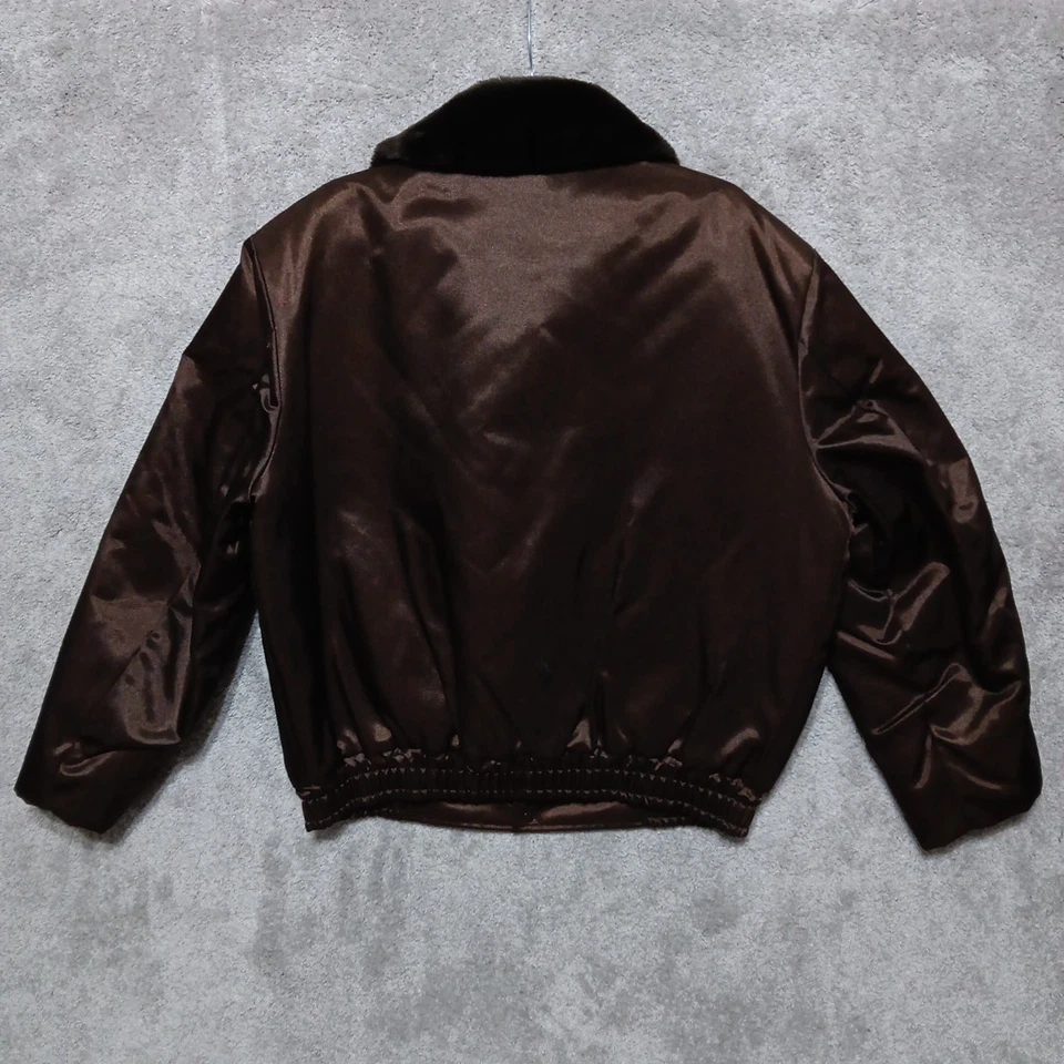 Chaqueta de vuelo vintage años 70 para hombre 44 regular marrón bombardero Fechheimer Bros hecha en EE. UU. Foto 2 de 4