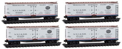 N MICRO TRAINS 983 00 236 NYC & HR  40' Double Sheathed wood Reefer set