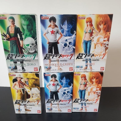 Super One Piece Styling Figur 6er Set REUNITED PIRATES Alle Typen Japan