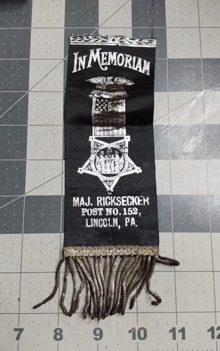 Civil War Veterans GAR Major Ricksecker Lincoln PA Ribbon