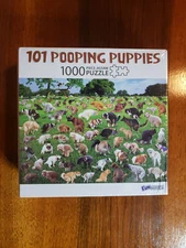 New 101 Pooping Puppies, 1000 Piece Jigsaw Puzzle, 27 x 19, Funwares 