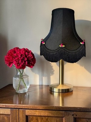 Schwarze Stoff Rosen Tischlampenschirme Stehlampenschirme Deckenleuchten Wandleuchten