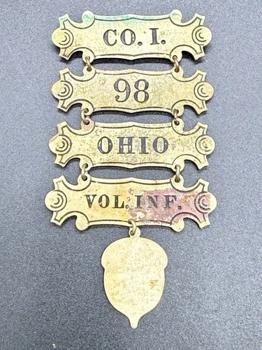Original 98th Ohio Volunteer Infantry Company I Ladder Badge
