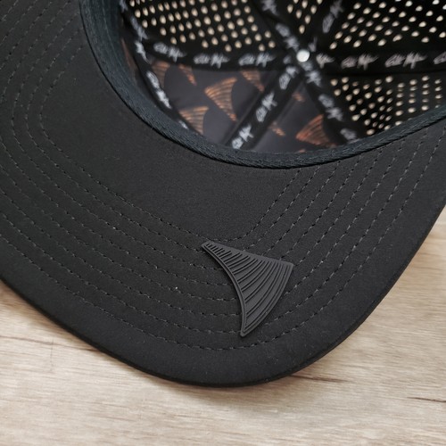 Salt Mafia 7 Flat Hat Cap Snap Back Black Perforated Mesh Trucker Mens SPF 50 - Picture 8 of 11