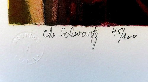 Chaya Schwartz "The Synagogue Safed" Lithograph, Hand Signed ,Limited Edition - Picture 4 of 6