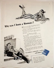 Kotex Vintage Print Ad Why Was I Born a Woman 1940s Sanitary Napkin