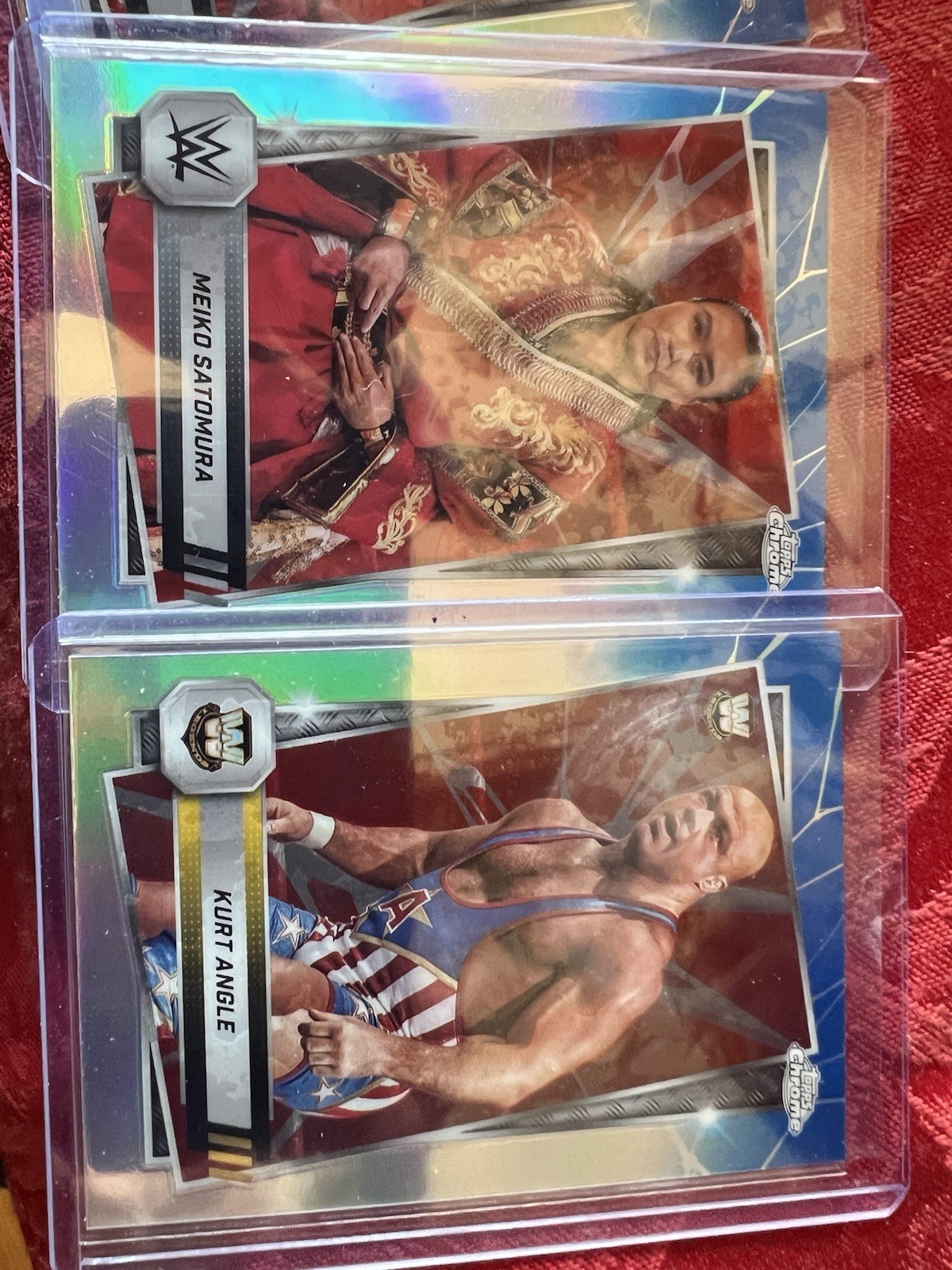 2025 Topps Chrome WWE #81 Thea Hail Red and Blue Refractor 3 Others Bundle