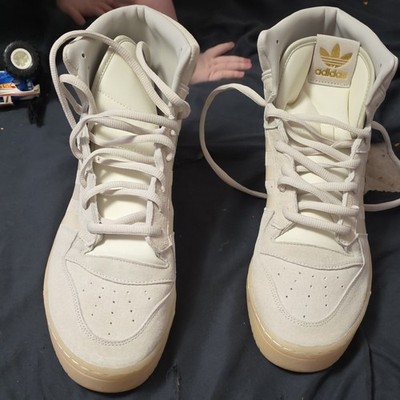 adidas Rivalry Hi High Top Leather Sneakers Off White Cream FZ6324