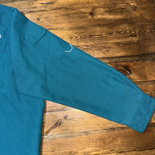 Habit Fishing Shirt Men Size 2XL Forest Green Button Long Sleeve Vented Casual - Picture 3 of 8
