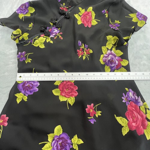 Vintage 90s Y2K Floral Maxi Dress Sz 12 Asian Sheer Chiffon Flowy Fairy Goth - Picture 12 of 17