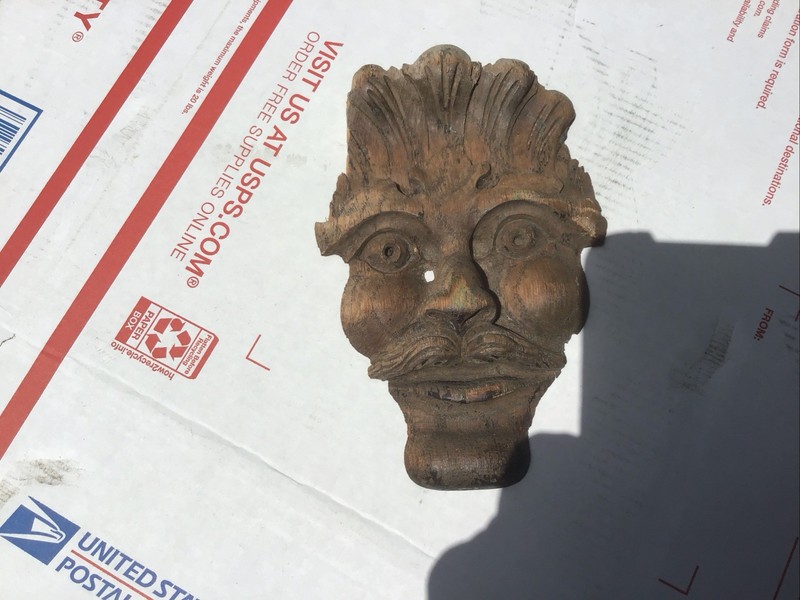 Antique Oak Carved ~ Northwind Face Architectural  / Furniture Salvage ~ Damaged