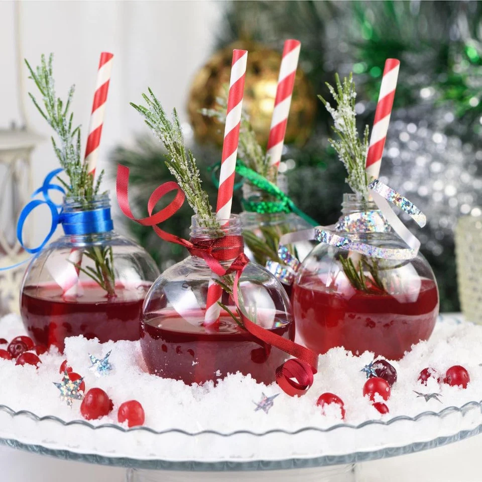 100 Red Straws, Biodegradable Red and White Striped Paper Straws for Party, Even - Image 3 of 4