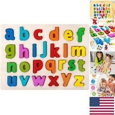 Educational Wooden Alphabet Puzzle for Preschool Kids  Safe Play Learning