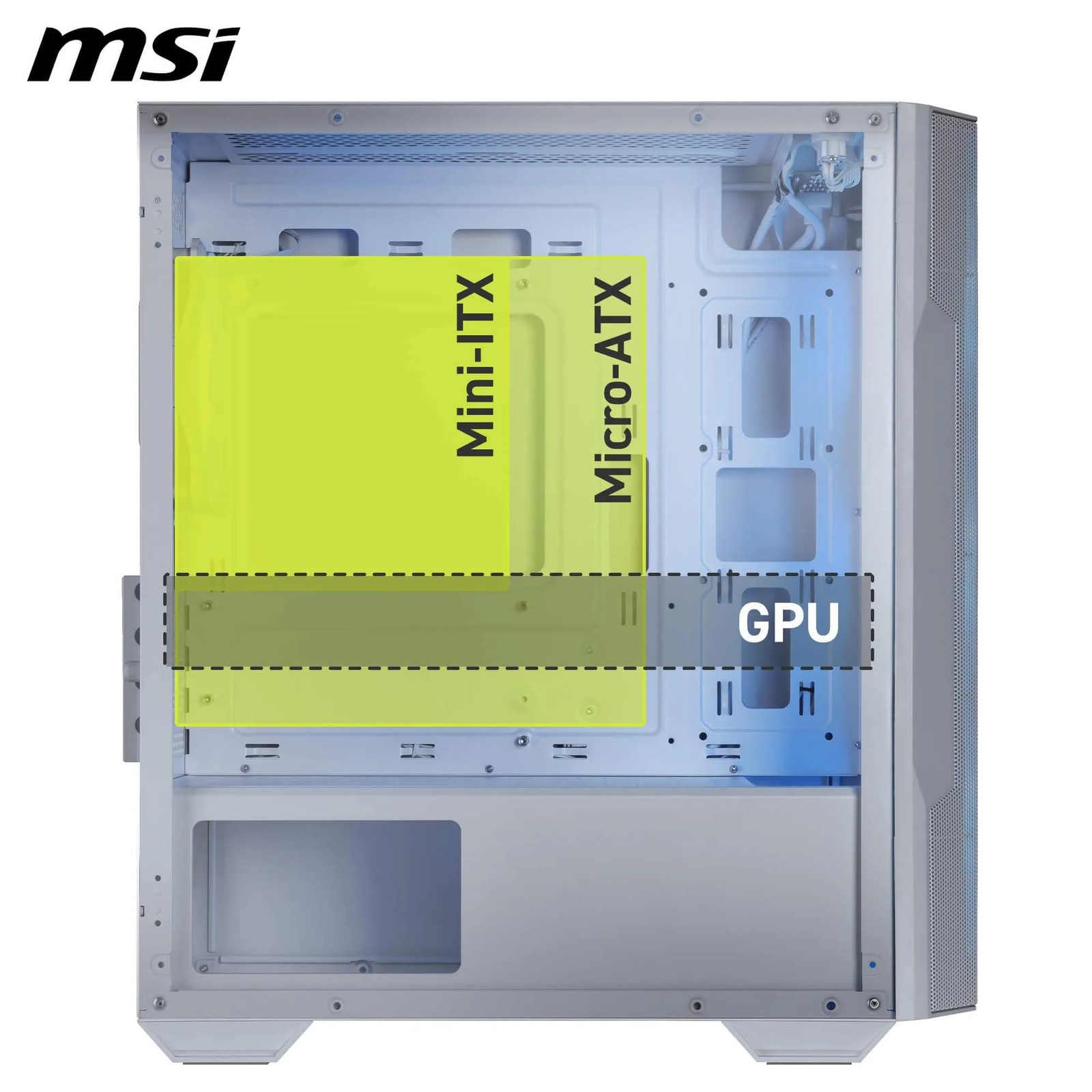 MAG Forge M100R White boîtier PC avec ventilation optimisée et support GPU 300 mm - 4