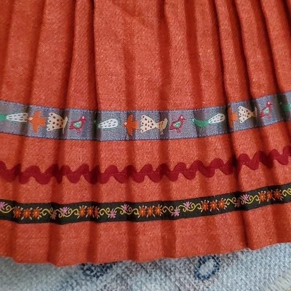 Falda de diseñador plisada naranja Oilily para niñas talla 11-12y/152 Foto 4 de 4