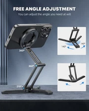 Portable Magnetic Phone Tripod Stand Foldable Aluminum Mount for iPhone MagSafe