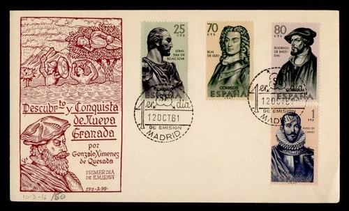 DR WHO 1961 SPAIN FDC GRANADA EXPLORER? CACHET COMBO M68134