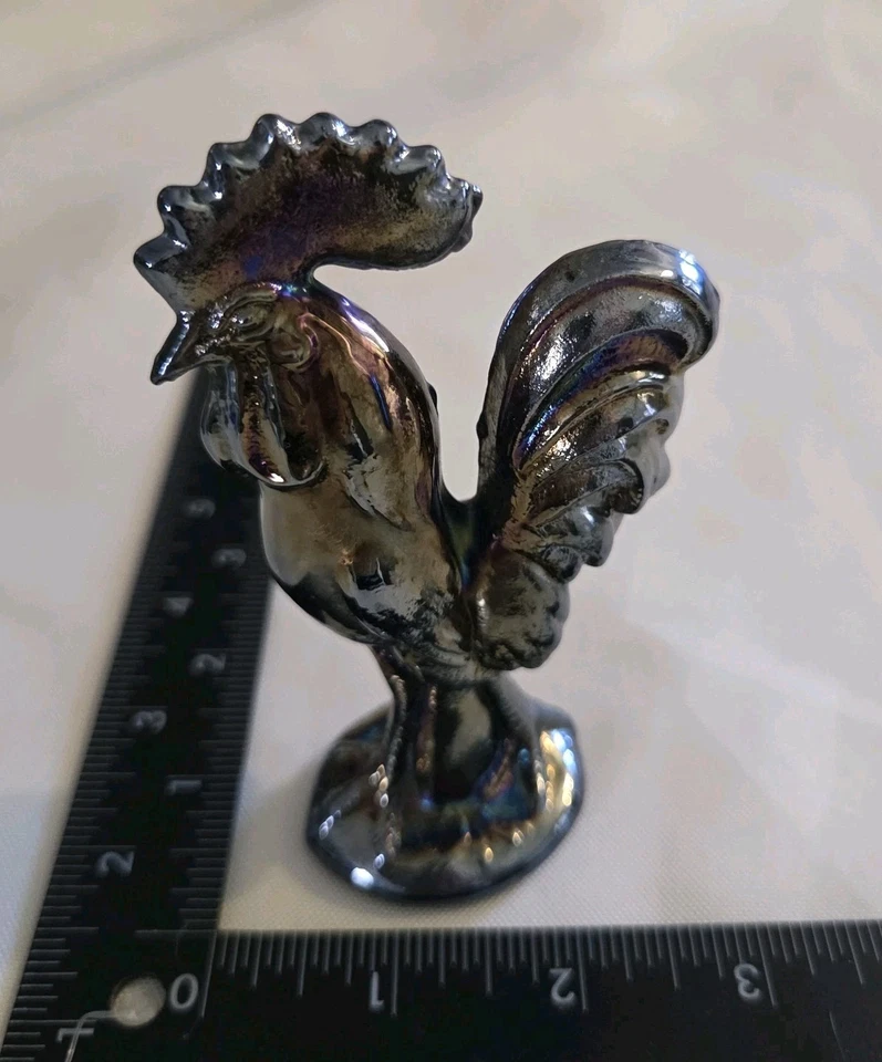 Gallo Fenton De Colección, Vidrio Depresión, Amatista Púrpura Aceite Mancha Carnaval 5" Foto 3 de 4