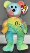 Ty Beanie Baby: Peace Bear 1996 With Errors 119 Tush Stamp Rare Mint Condition 