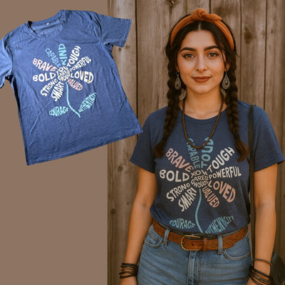 Floral Inspirational Graphic T Shirt Size XL You Are Enough Positive Word Art