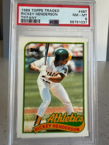 Rickey Henderson #48T 1989 Topps Traded Tiffany card