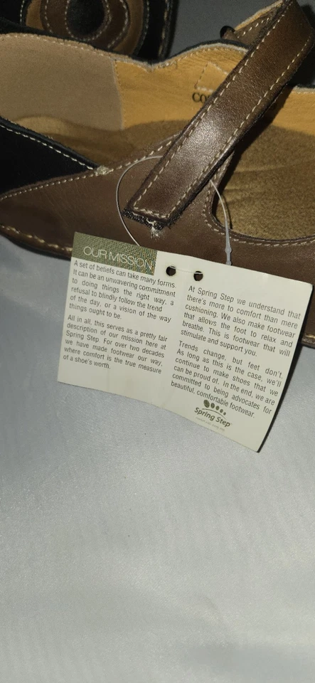 NWOB Spring Step Mary Jane Sz39 (8.5) Women Cosmic Shoes BlackBrown Leather  - Image 3 of 4