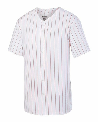 Augusta Sportswear Youth Pinstripe Full Button Baseball Jersey - 1686 S-L - Picture 5 of 6