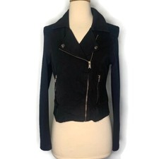 Marrakech Anthropologie Molly Ryder Stretch Knit Zip Up Moto Jacket Size S