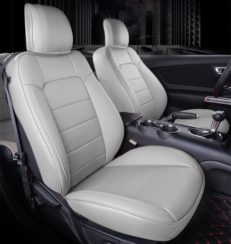 FOR 2015-2024 FORD MUSTANG COUPE MOTOPTES CUSTOM CAR SEAT LEATHER COVER FULL SET - Bild 16 von 38