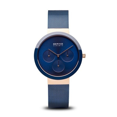BERING Ceramic Blue or Black Mesh Band Multifunction Watch (40mm or 36mm) - Picture 2 of 10