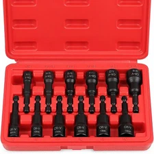 	12-Piece Magnetic Nut Driver Set - Premium Impact Power Hex Nut Driver Drill...