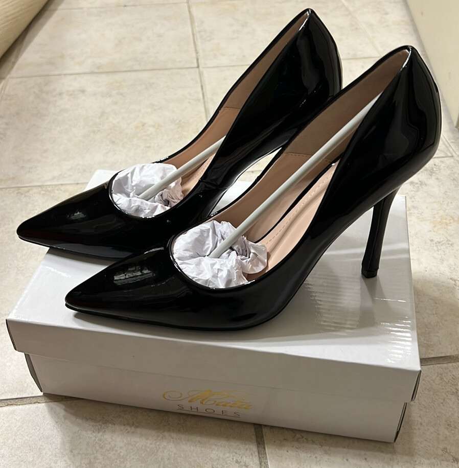 Mata Black Patent Heels Size 11 | eBay