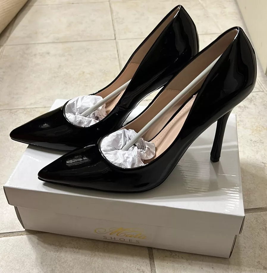 Black patent leather store pumps size 11