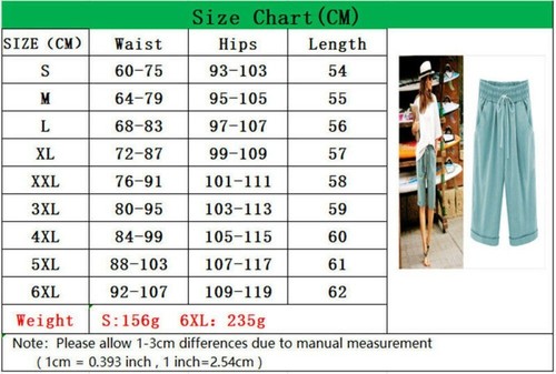 Plus Size Women Summer Hot Pants Elastic Waist Shorts Ladies Beach Casual Shorts - Picture 3 of 14