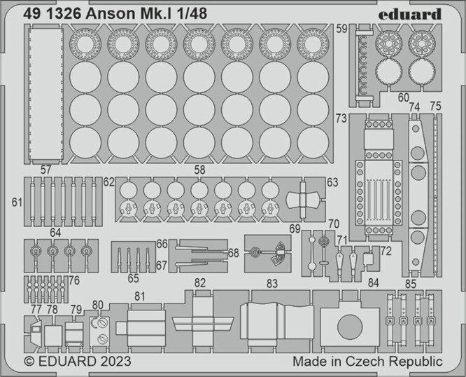 Eduard Accessories 491326 - 1:48 Anson Mk.i 1/48 for Airfix - New
