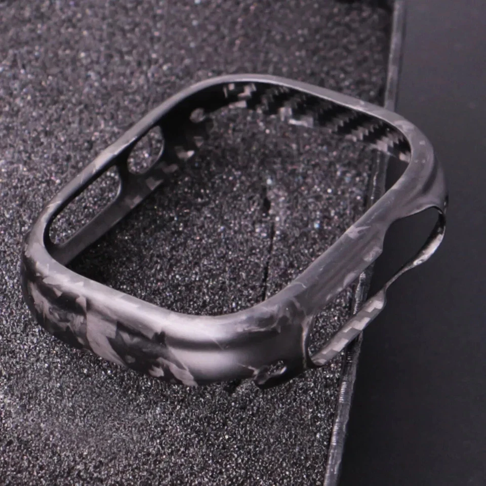 Estuche de fibra de carbono forjado genuino Apple Watch Ultra 3 2 11 49 mm 46 mm parachoques mate Foto 3 de 4