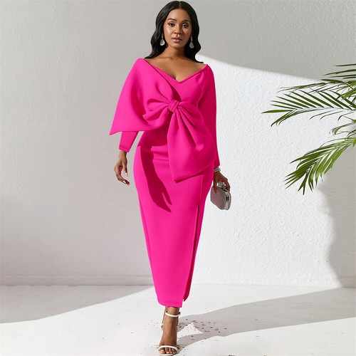 African Women Bodycon Long Dress Plus Size Formal Party Gown Cocktail Prom Dress - Picture 7 of 29