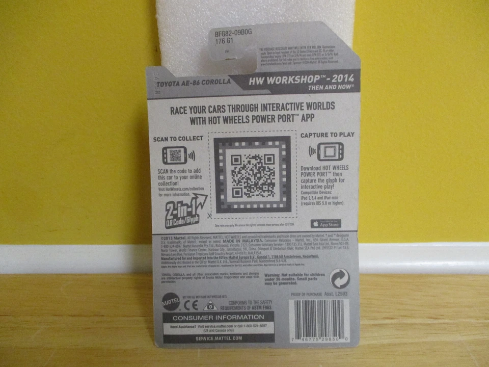 Toyota AE-86 Corolla 2014 Zamac 6/18 Hot Wheels sin usar, en caja Foto 4 de 4