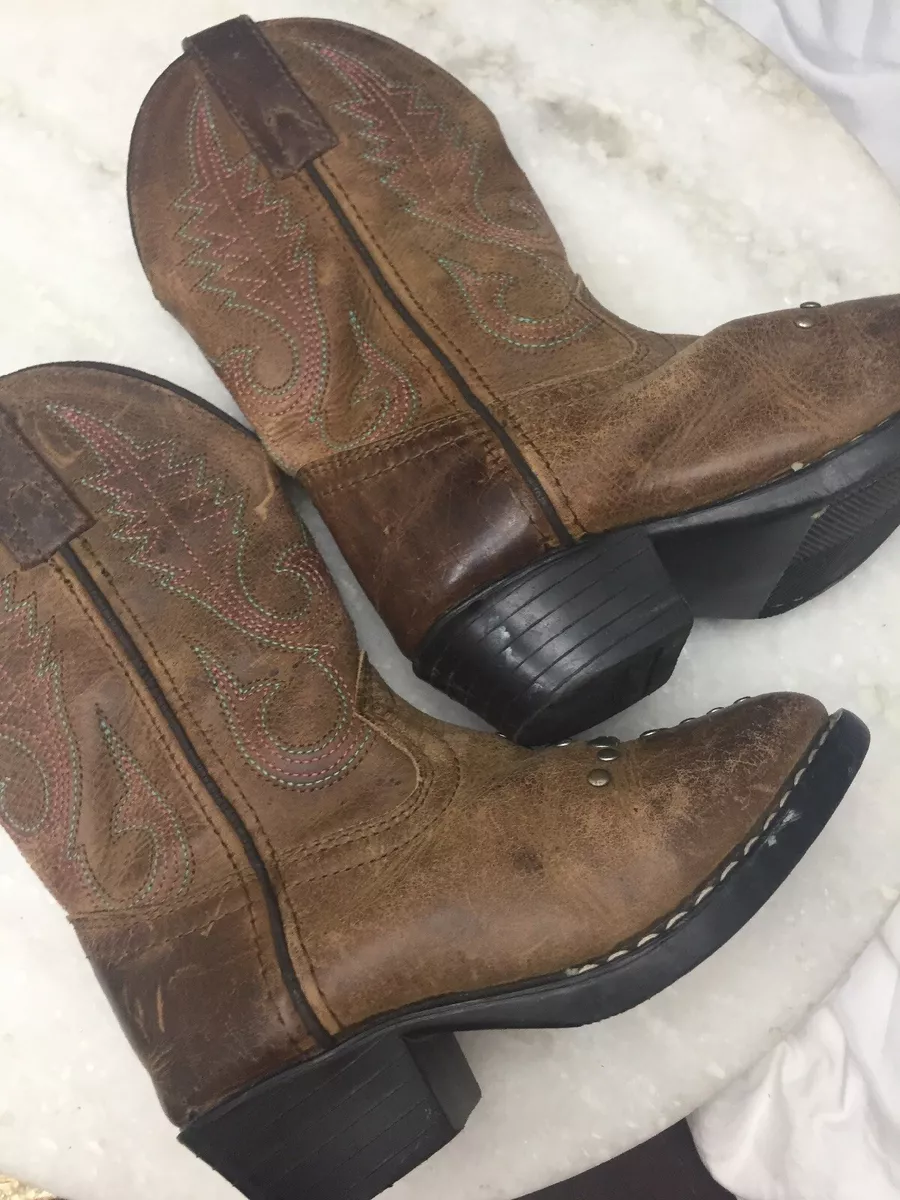 CUTE Cowboy Boots Girls Sz 8.5 Smoky Mountain Boots Brown Leather