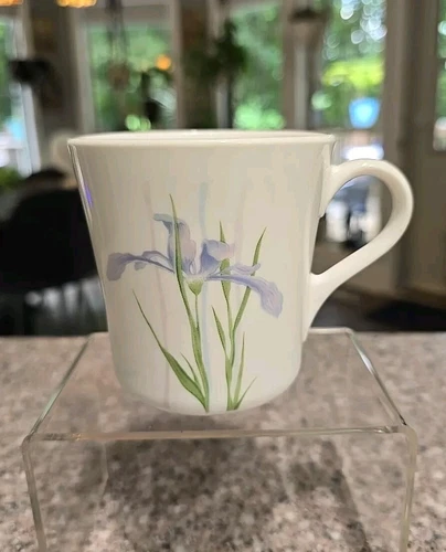 Vintage Corning Ware Corelle Shadow Iris Floral Coffee Tea Cup Mug USA Microwave
