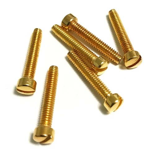 US Humbucker / P90 Guitar Pickup Pole Piece Fillister Screws Gold 6pcs