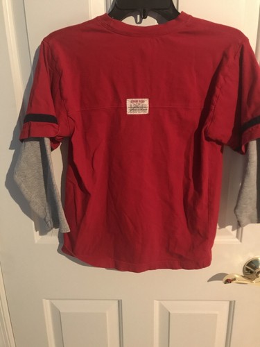Boys Youth Red Genuine Blues Long Sleeve Top Size Medium 10 Gently Used - Picture 3 of 3